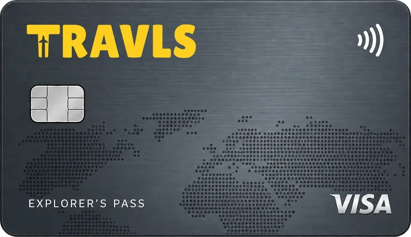 Travls Premium card — brushed graphite metal
